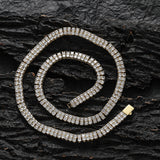 Zircon necklace double row copper tennis chain