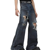 Unisex Jeans American Vintage Ripped Jeans Washed and Old