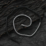 Zircon necklace black and white zircon tennis chain