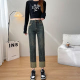 Unisex Jeans Straight Jeans High Waist Vintage