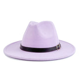 Walter White Fedora Solid Color Belt Woolen Hat Autumn and Winter Men and Women Fur Felt Hat