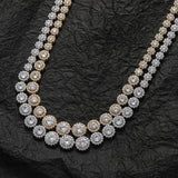 Zircon necklace gradient size flower shape round mix and match zircon tennis chain