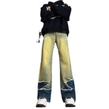 Unisex Jeans Washed Old Straight Loose American vibe