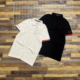 Tommy T Shirts Casual Business Embroidered Lapel Men and Women Couple Short Sleeve Polo Shirt