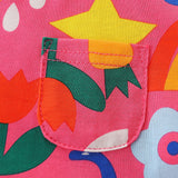 Girl Dress Girls' Short-Sleeved Knitted Cotton Children Cartoon Printed Princess Dress Summer