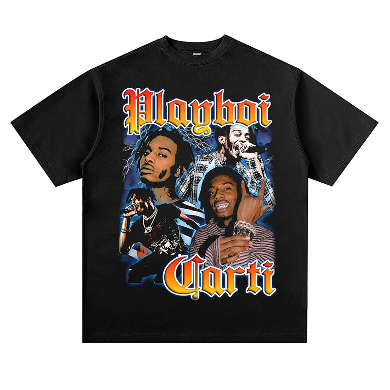 Hip Hop Rapper T Shirt Short Sleeve T-shirt Loose