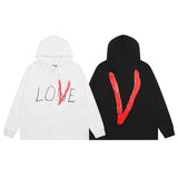 Vlone Hoodie Autumn and Winter Valentine's Day Limited Big V Letter