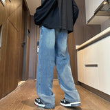 Unisex Jeans Vintage Starry Sky Wide Leg Jeans Loose Straight Pants