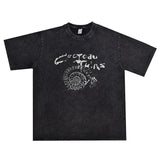 Rock Star T Shirt Cocteau Twins Band Printed T-shirt Pure Cotton Men and Women Washed Distressed