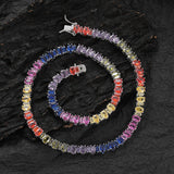 Zircon necklace size oval colorful zircon tennis chain