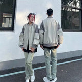 Unisex Baseball Jersey Vintage Grey Knitted Baseball Jacket