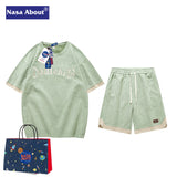 Nasa Tracksuit Leisure Sports Suit Men's Summer Couple Short-Sleeved T-shirt Women