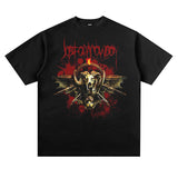 Rock Band T Shirt Black Casual Loose Short Sleeves