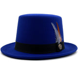 Walter White Hats Woolen British Gentleman Flat-Top Cap Magician Hat Wool Top Hat
