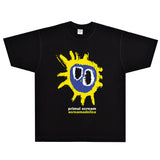 Rock Star T Shirt Primalscream Screamadelica T-shirt Rock Band Loose Street Short Sleeve