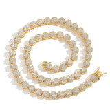 Zircon necklace Flower shaped zircon single row chain