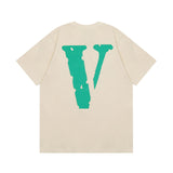 Vlone T Shirt Spring Summer Purple Big V Crew Neck