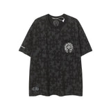 CHH Chrome Heart T Shirts Sanskrit logo embroidery fashion versatile loose T-shirt