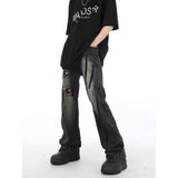 Unisex Jeans Zipper Jeans Vintage Summer Ripped Pants