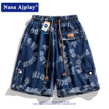 Nasa Shorts Men's Denim Shorts Summer Loose Casual