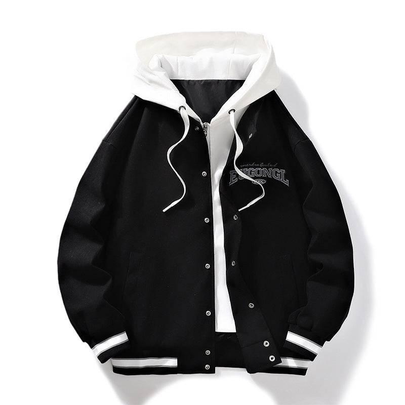 Nasa Jacket Men's Spring and Autumn Hooded Casual Loose Trendy Men's Jacket