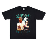 Rock Star T Shirt Printed T-shirt Short Sleeve round Neck Loose Cotton