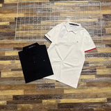 Tommy T Shirts Casual Business Embroidered Lapel Men and Women Couple Short Sleeve Polo Shirt