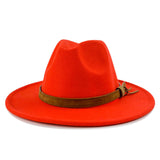 Walter White Fedora Solid Color Top Hat Versatile Fedora Hat British Style Big Brim Woolen Hat