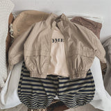 Boy Jacket Children's Stand Collar Coat Cardigan Men's and Women's Baby Zipper Jacket Spring and Autumn Trendy Child