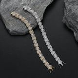 Zircon necklace square round mix and match tennis chain