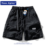 Nasa Shorts Men's Casual Loose Solid Color Shorts