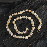 Zircon necklace round square mixed zircon tennis chain