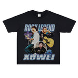 Rock Star T Shirt Chinese Singer Xu Wei Commemorative Edition Printed Loose Retro T-shirt