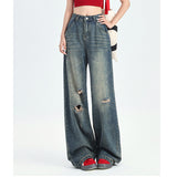 Unisex Jeans American Vintage Ripped Jeans Summer Loose