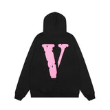 Vlone Hoodie autumn and winter pink big V letter pullover