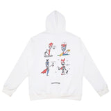CHH Chrome Heart Hoodie Crowe Cartoon Graffiti Skull Terry Zip Hooded Sweater Loose