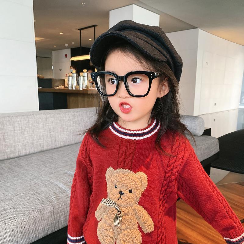 Girl Jacket Boys and Girls Sweater Cartoon Bear Cute Knitting