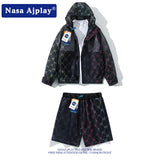 Nasa Tracksuit Men's Summer Fashion Brand Ins Summer Leisure Two-Piece Suit