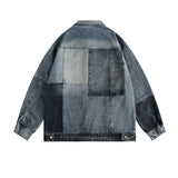 Unisex Baseball Jersey Washed Old Denim Jacket Casual Lapel Jacket