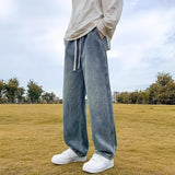 Unisex Jeans Washed Old Jeans Loose Casual Pants