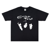 Rock Star T Shirt Cocteau Twins Band Printed T-shirt Pure Cotton Men and Women Washed Distressed