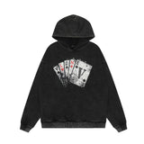 Vlone Hoodie autumn and winter playing card pattern