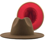 Walter White Fedora Woolen Hat Double-Sided Color Matching Felt Cap Flat Brim Fedora Hat