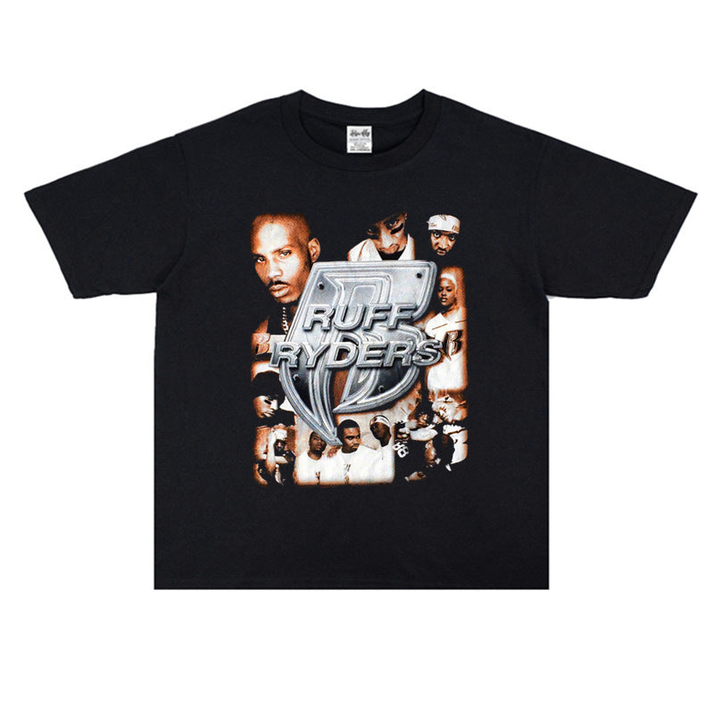 Rock Star T Shirt Printed T-shirt Loose Heavy Short Sleeve