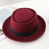 Walter White Hats Retro British Style Spring and Autumn Big Flat Brim Woolen Warm Hat