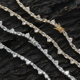 Zircon necklace heart-shaped oval patchwork tennis chain