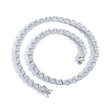 Zircon necklace front and back triangle rhombus tennis chain
