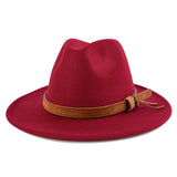 Walter White Fedora Solid Color Top Hat Versatile Fedora Hat British Style Big Brim Woolen Hat