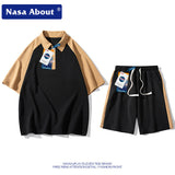 Nasa Tracksuit Men Leisure Set Summer Trendy Student Handsome Matching Short Sleeve Shorts