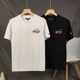 Tommy T Shirts Tommy Comfortable Cool Skin-Friendly Comfortable Embroidered Couple round Neck Short Sleeve T-shirt